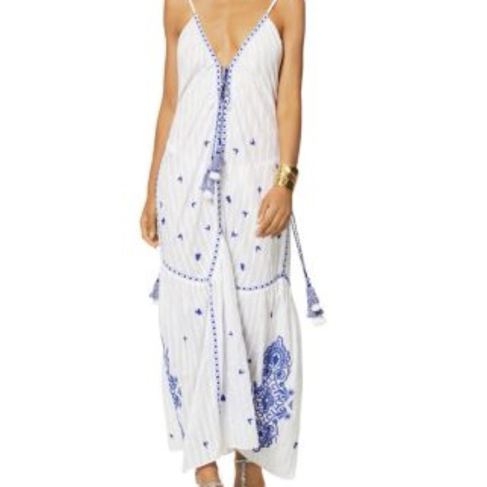 Ramy Brook Taryn dress cover up Azure White Embroidered Dress - Picture 2 of 9